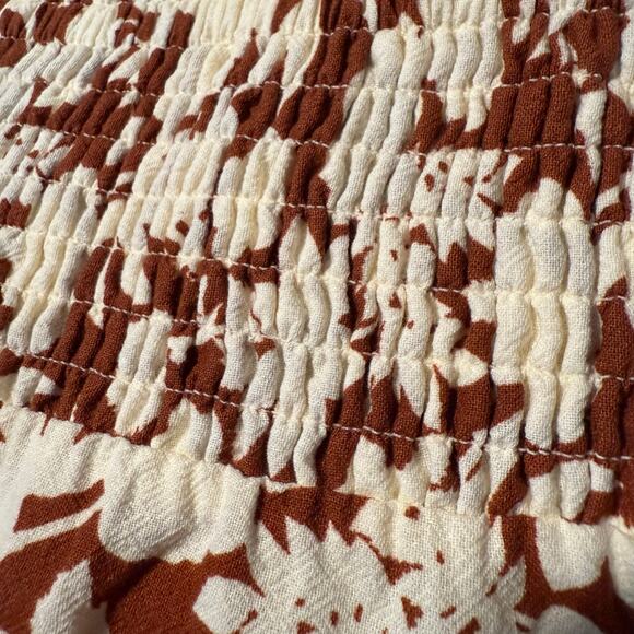 Universal Thread Floral Tiered Midi Skirt, Burnt Orange & Cream, Plus Size 4XL - Picture 6 of 6